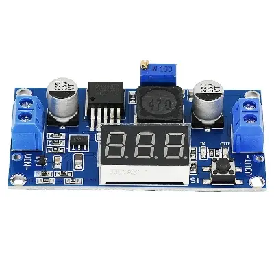 Picture of LM2596 DC Buck Module + LED Display Voltmeter 3A Adjustable Step Down Converter for Diy Power WiFi Router Onu Blue