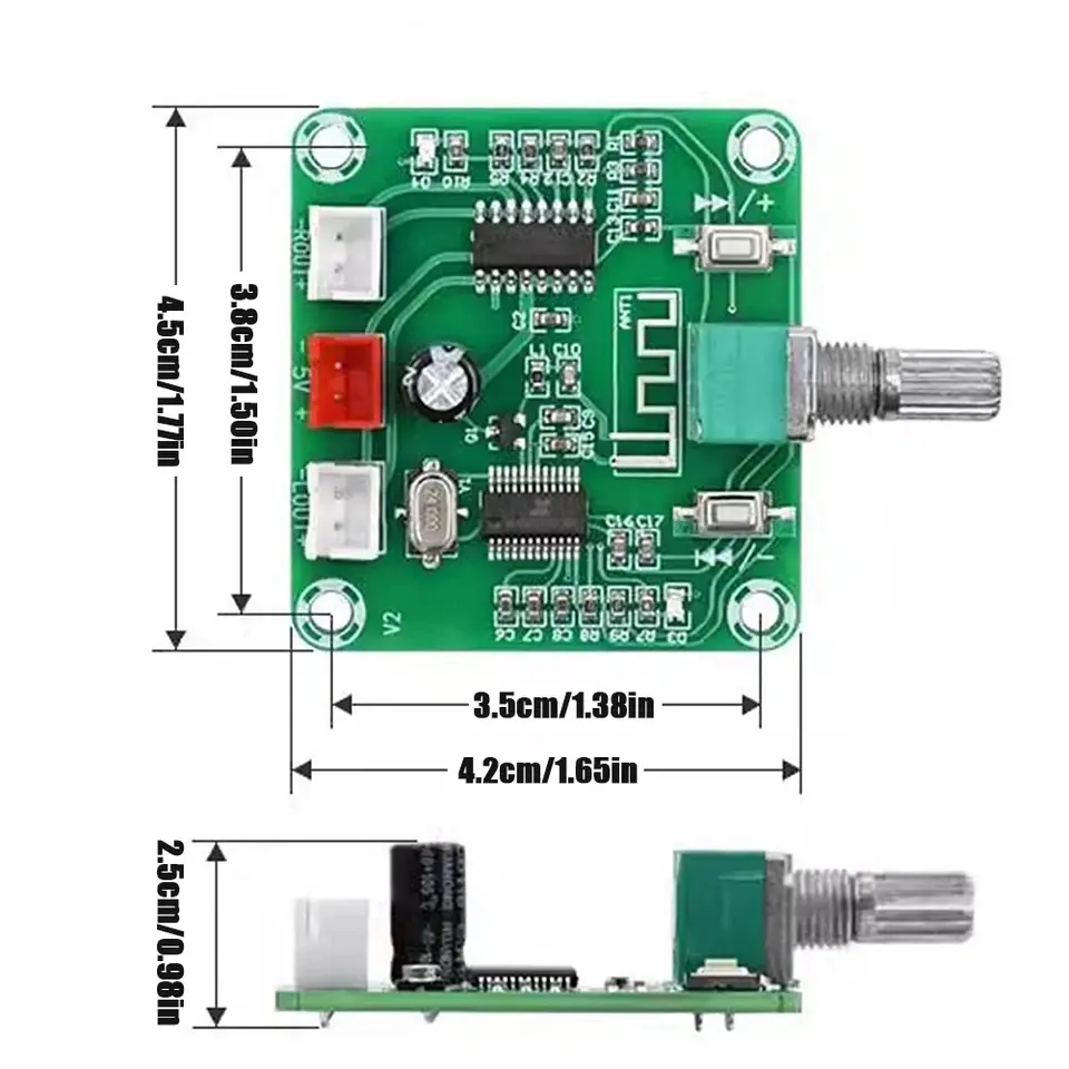 Picture of XH-A158 PAM8403 Audio Power Amplifier Board 2 times 5w Bluetooth-compatible 5.0 DIY Wireless Speaker Amplifier Board 2 Channel Multicolor