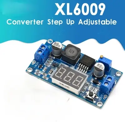 Picture of XL6009 LED Display DC Step Up Converter 4A Adjustable with LED Voltmeter to Make a Mini DC Ups for WiFi Router Onu Diy Power XL6009