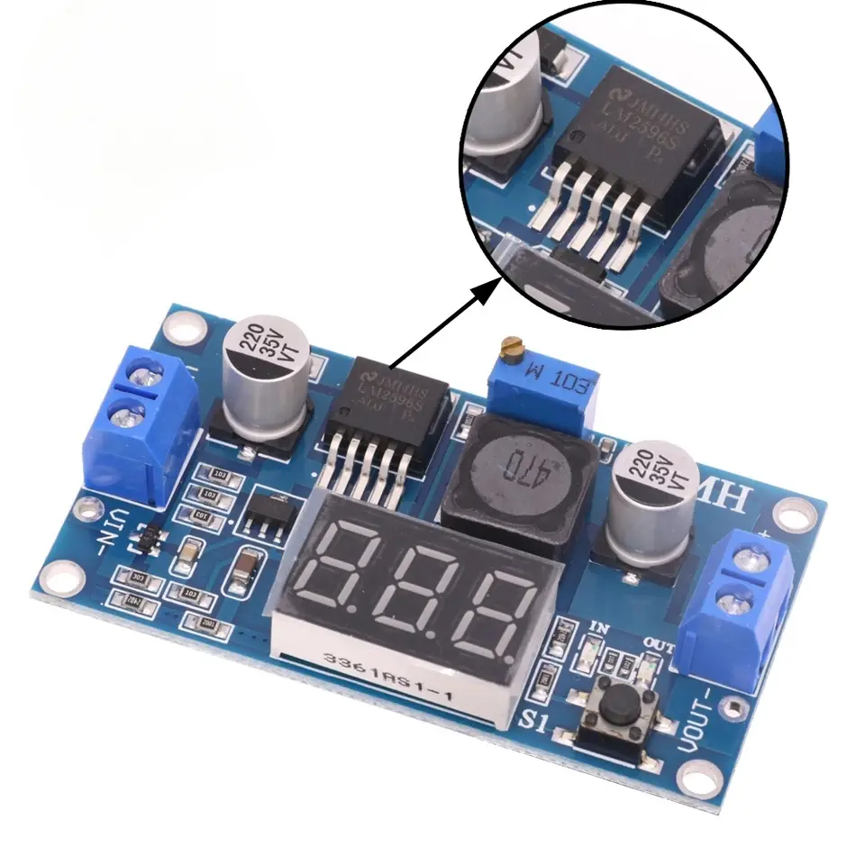 Picture of XL6009 LED Display DC Step Up Converter 4A Adjustable with LED Voltmeter to Make a Mini DC Ups for WiFi Router Onu Diy Power XL6009