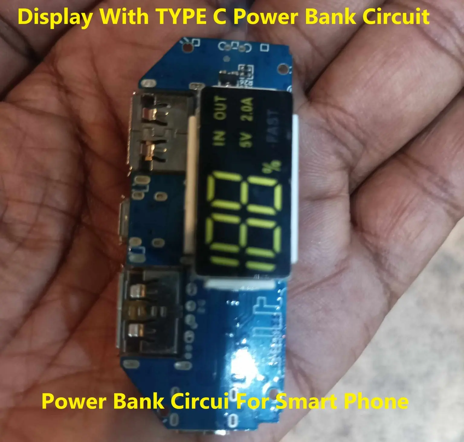 Picture of Power Bank Circuit 5V 2.4A Micro/Type-C USB Mobile Power Bank 18650 Charging Module Lithium Battery Charger Board Circuit Protection 2 USB Output 