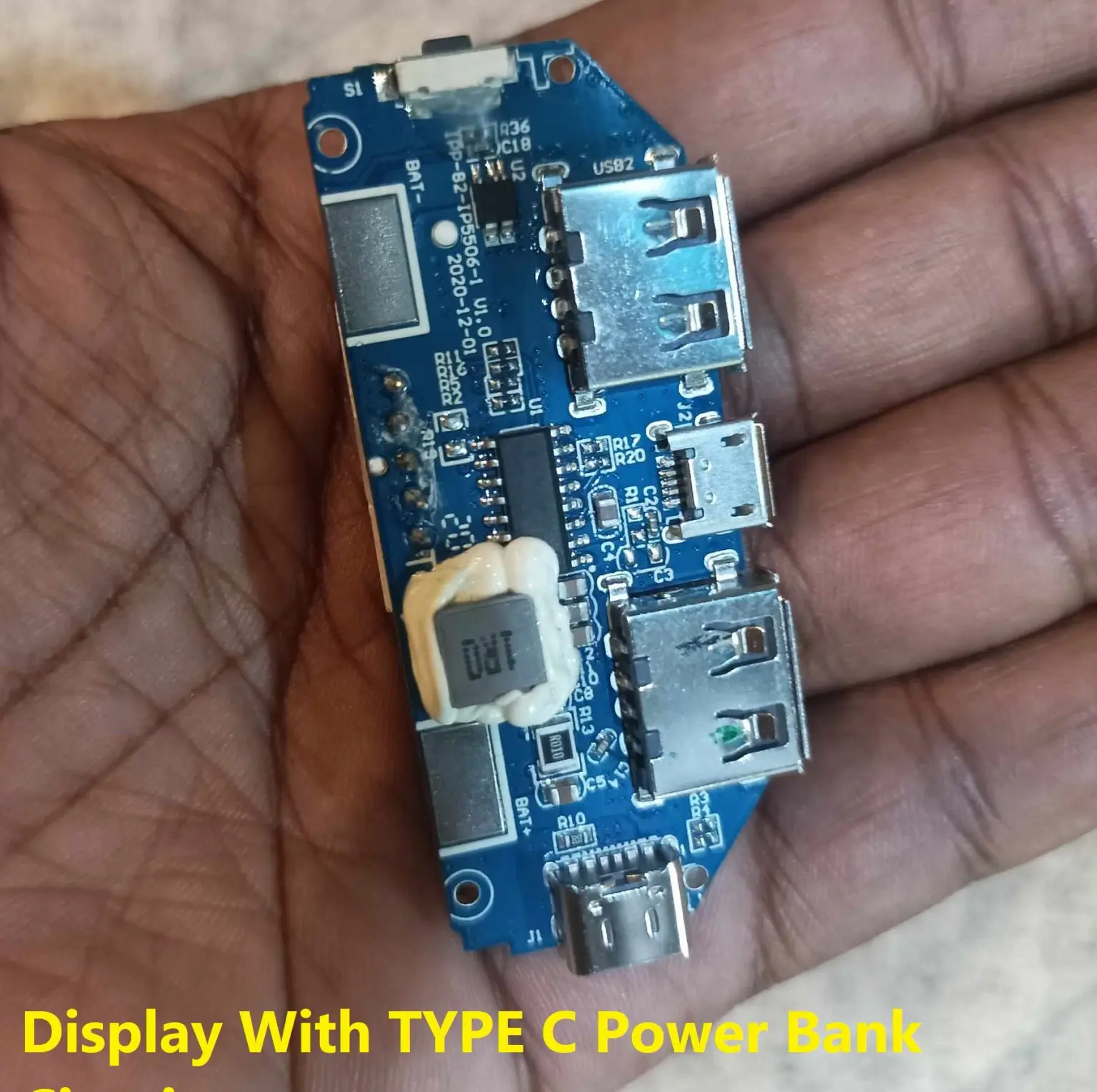 Picture of Power Bank Circuit 5V 2.4A Micro/Type-C USB Mobile Power Bank 18650 Charging Module Lithium Battery Charger Board Circuit Protection 2 USB Output 