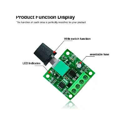 Picture of Mini DC Motor PWM Speed Controller Module Speed Control Switch LED Dimmer 