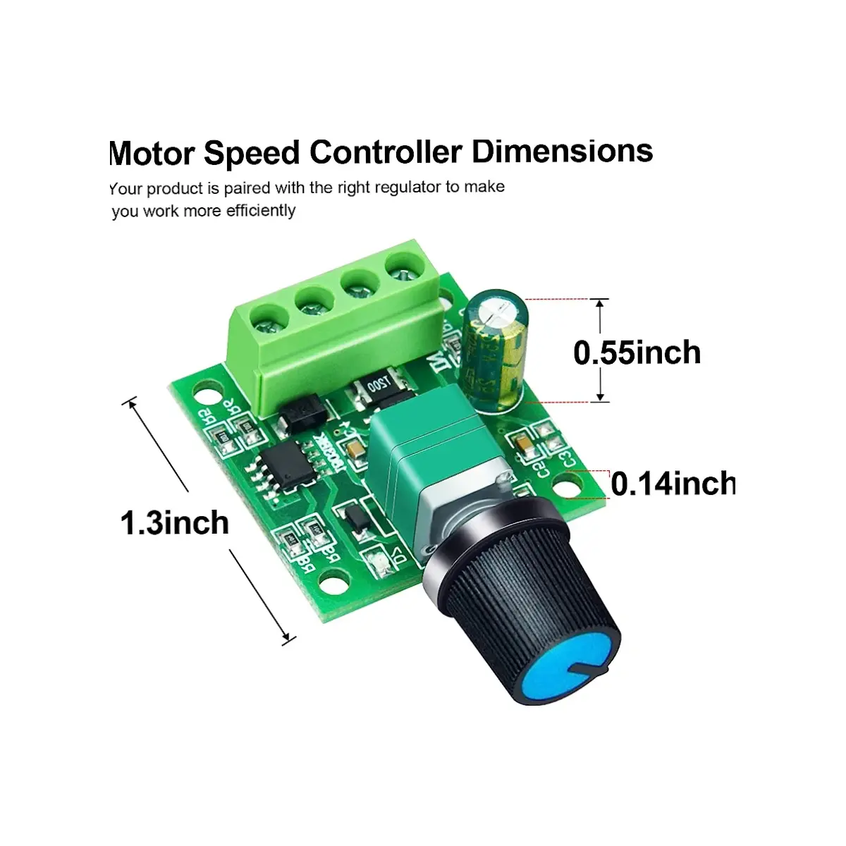 Picture of Mini DC Motor PWM Speed Controller Module Speed Control Switch LED Dimmer 