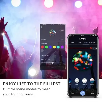 Picture of GU10 Smart LED Bulb Compatible With Alexa Google Siri 5W 2700K-6500K Dimmable Wi-Fi Light Bulbs Music Timer RGBCW Color Changing GU10 5W RGB Bluetooth