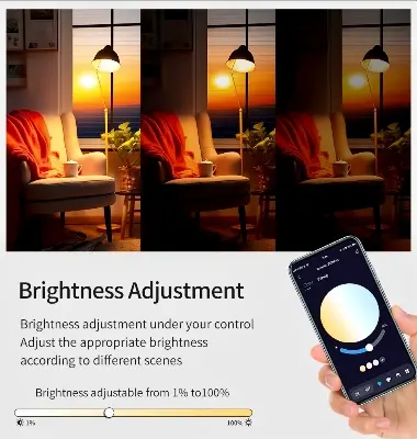Picture of 220V E27 Bluetooth Smart Bulb 9W Color Changeable LED RGB Lamp Dimmable Smart Life APP Control Timer Function 