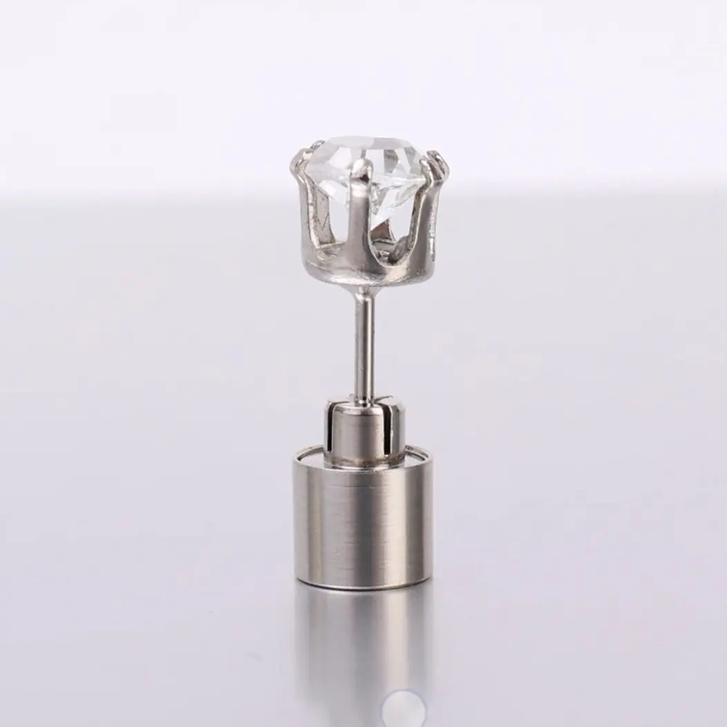 Picture of Luminous LED Earrings Glowing Light Up Diamond Crown Ear Stud Stainless Multicolor Music Party Nightclub Women Jewelry 