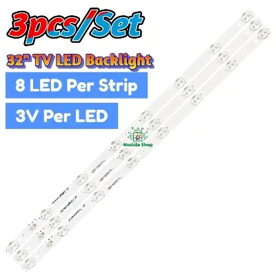 Picture of 3pcs TV LED Backlight Strips For 32 inch LED TV OEM32LB16-LED3030-V0.6 4C-LB320T-HQ9 3pcs 8LED Backligh