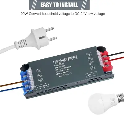 Picture of SMPS Power Supply 24V 100W Watt AC to DC Power Supply SMPS for XH-M139 Amplifier CCTV DIY ZK-502MT Multicolor