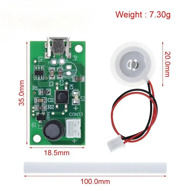 Picture of Ultrasonic Atomization Maker Rubber Gasket & PCB Fogger Atomization Disc DIY Humidifier Parts DC 5V 7 Atomization Module Multi
