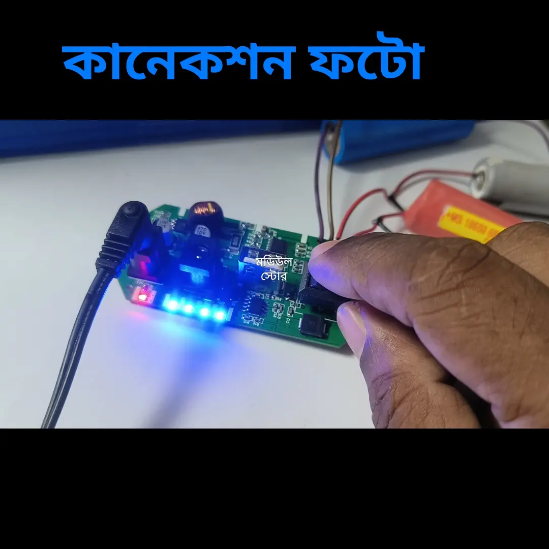 Picture of DC UPS Circuit USB 5V 12V Output Power Supply Module Board from 4x3.7V 12V Li-ion Battery Input & Battery Charging Input 16V Continues Backup for WiFi 12V Router 5V Onu Multicolor
