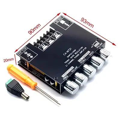 Picture of MT21 Bluetooth 5.0 Subwoofer Amplifier Board 50WX2+100W 2.1 Channel Power Audio Stereo Amplifier Tone Board Bass AMP AUX Donestic Chip similar CA-MT21 ZK-MT21 Black