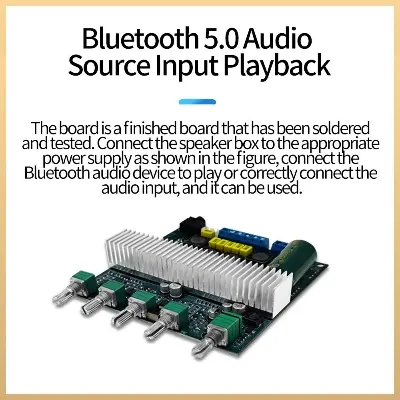 Picture of CA-3169B 2.1 Channel 2 x TPA3116 32 Pin Flagship Audio Chip Subwoofer Amplifier Board High Power Bluetooth Audio Amplifier Board 50W+50W+100W 12V~24V 10A Multicolor