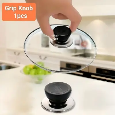 Picture of Universal Pan Cover Handle Replacement Kitchen Accessories Tools Kitchen Utensil Tools Grip Knob Anti-scalding Pot Pan Lid Hand Black