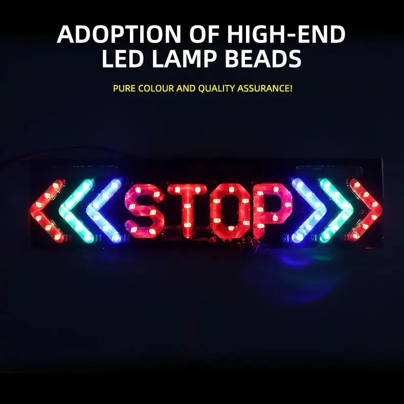 Picture of LED Motorcycle brake Light DRL Flash STOP Indicator Lamp RGB Moto Brake Turn Signal Driving Taillight Warning Day Light Stop