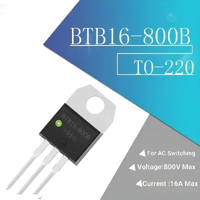 Picture of 3pcs BTB16-800 TO-220 Triac 2 Pcs 800V 16A AC Voltage Regulator For AC Switching Infrared Cooker Fan Regulator Light Dimmer Black