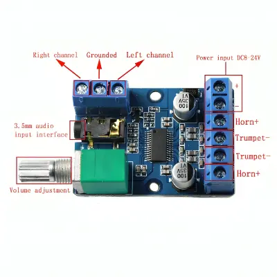 Picture of DY-AP3015 DC 8-24V 30W * 2 Class D Dual Channel High Power Stereo Digital Amplifier Board with Adjustable Volume Potentiometer Multicolor