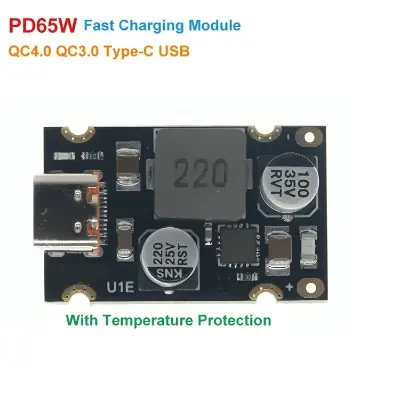 Picture of QC4.0 QC3.0 Type-C USB PD65W Fast Charging Adapter Module DC8-32V 3.25A 65W Step Down Module For Huawei SCP/FCP Apple PD 