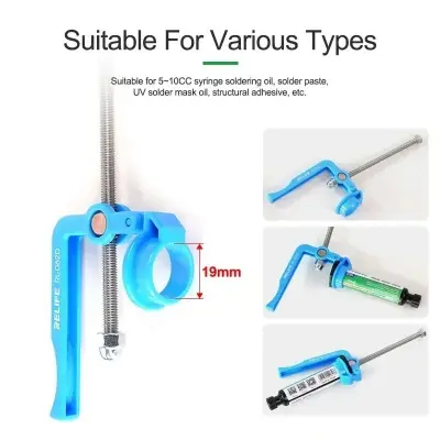 Picture of Relife RL-062D 5cc-10cc Manual Glue Gun Solder Paste Welding Oil Needle Barrel Extruder Glue Gun Propulsion Push Rod Multicolor