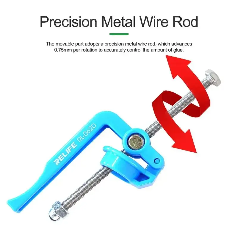 Picture of Relife RL-062D 5cc-10cc Manual Glue Gun Solder Paste Welding Oil Needle Barrel Extruder Glue Gun Propulsion Push Rod Multicolor