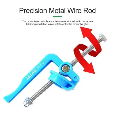 Picture of Relife RL-062D 5cc-10cc Manual Glue Gun Solder Paste Welding Oil Needle Barrel Extruder Glue Gun Propulsion Push Rod Multicolor
