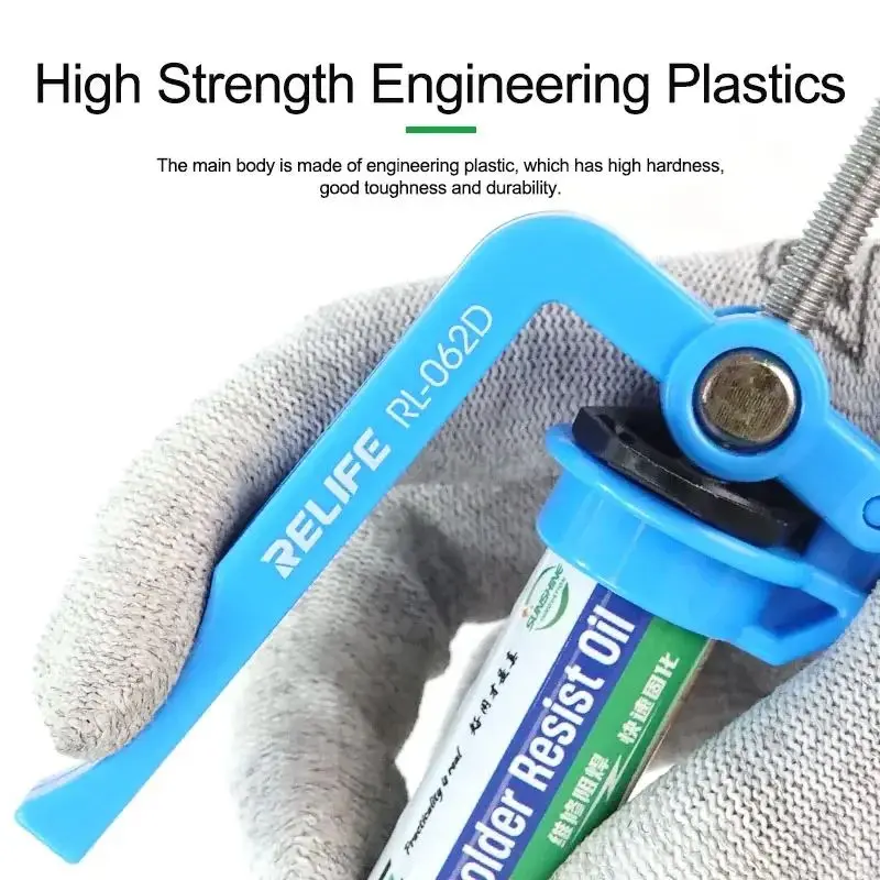 Picture of Relife RL-062D 5cc-10cc Manual Glue Gun Solder Paste Welding Oil Needle Barrel Extruder Glue Gun Propulsion Push Rod Multicolor