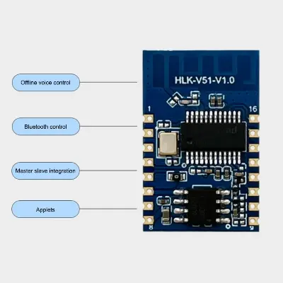 Picture of HLK-V51 Al Offline Voice Bluetooth Module Smart Voice Control Switch Module For Smart Home Appliances Security And Lighting Green