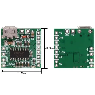 Picture of Pam8403 Micro USB Power 3W Stereo Audio Amplifier 5V USB Powered 