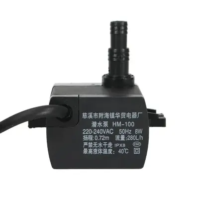 Picture of HM-100 Air Conditioning Fan Accessories Submersible Pump Cold Fan Water Pump Chiller Suction Pump 8W Universal Type Black