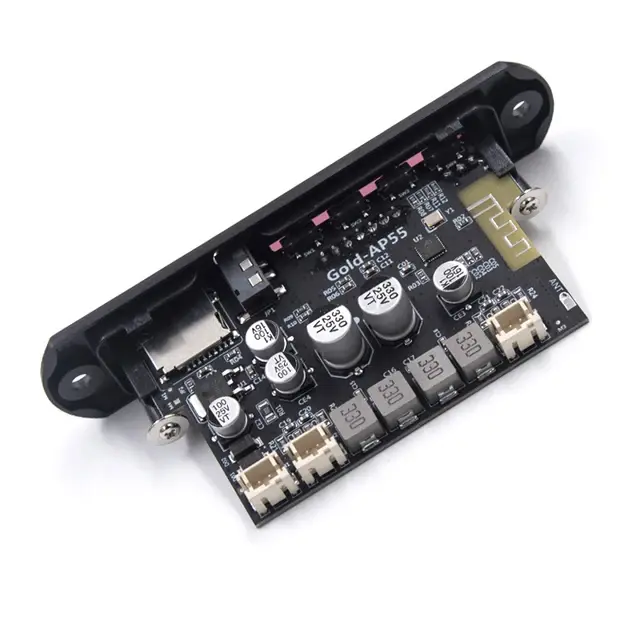 Picture of Gold-Ap55 TPA3116D2 Audio Music Player: 2x50w Dual Board With Built In Bluetooth, Usb, Sd-Card Slot & Remote Black