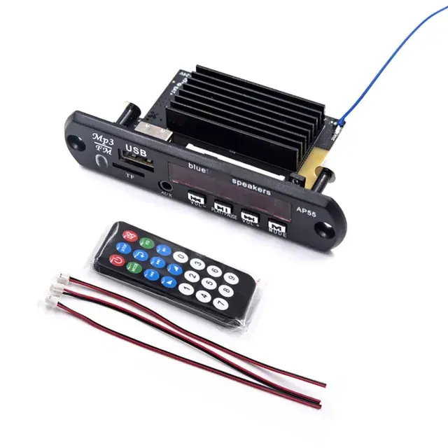 Picture of Gold-Ap55 TPA3116D2 Audio Music Player: 2x50w Dual Board With Built In Bluetooth, Usb, Sd-Card Slot & Remote Black