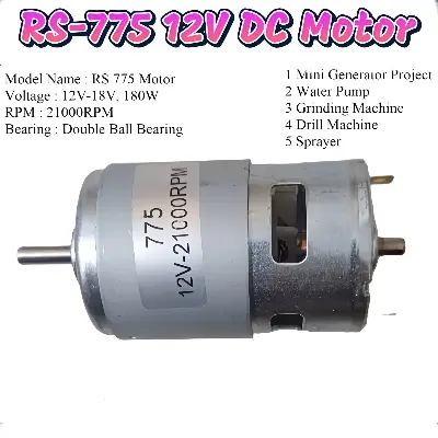 Picture of DC 775 Motor 18-24 Volt 21000 Rpm Front Ball bearing+V4 Metal Pump Kit-Water Flow 50/60 Litre Per Miniute 