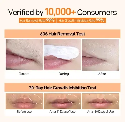 Picture of Wax Painless Hair Remover Ladies Epilator Cream Skin Care Lip Underarm Private Bikini Body Beauty Face Depilation Hair Removal Multicolor