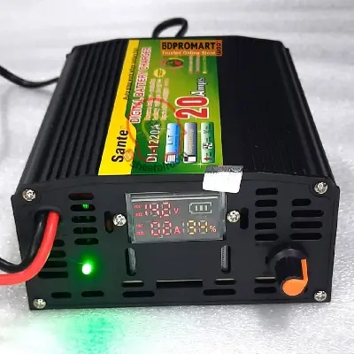 Picture of 12V 20A Smart Full Automatic Battery Charger Lead Acid Car Bus Solar Battery charger with LED display 12V 20A