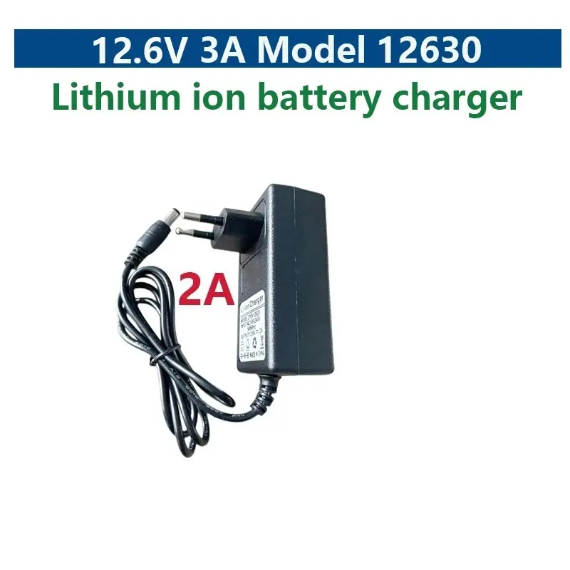Picture of JX-12620 12.6V 2A lithium battery charger DC 18650 polymer lithium ion battery charger power Black