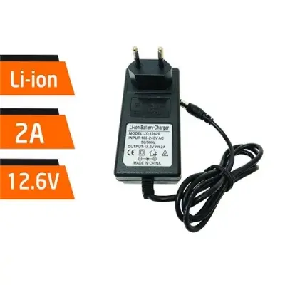 Picture of JX-12620 12.6V 2A lithium battery charger DC 18650 polymer lithium ion battery charger power Black