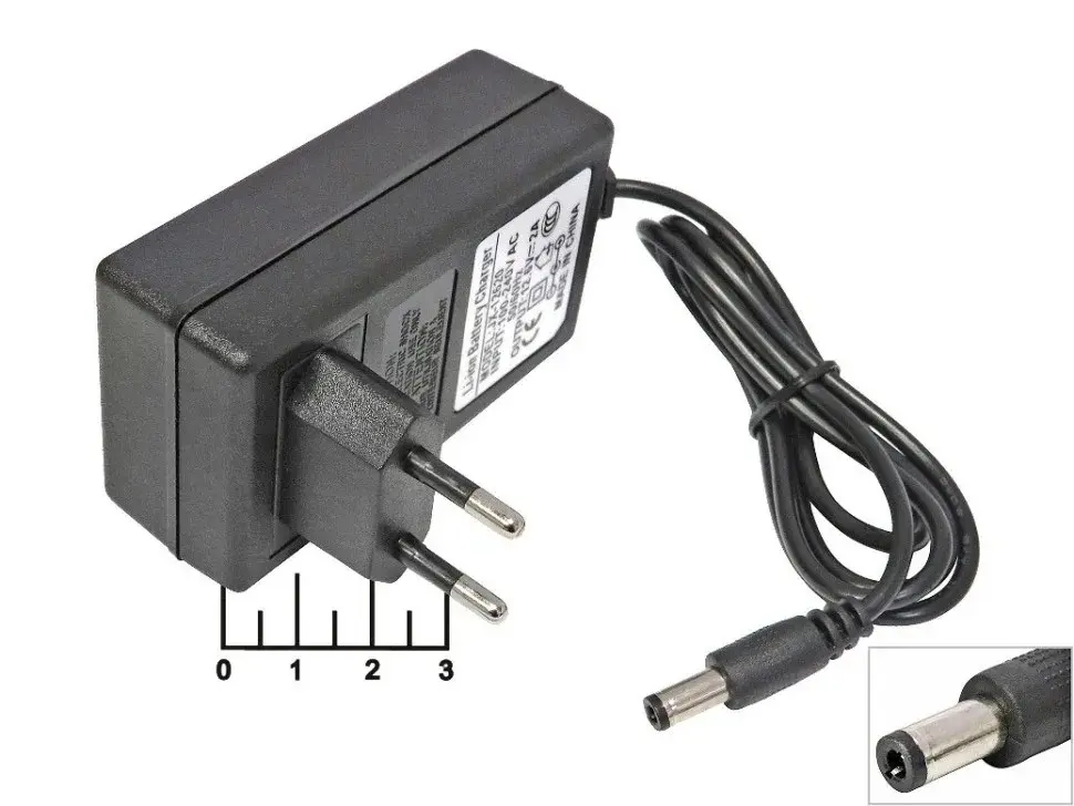 Picture of JX-12620 12.6V 2A lithium battery charger DC 18650 polymer lithium ion battery charger power Black