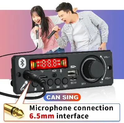 Picture of 6W Amplifier DC 5V MP3 WMA
Decoder Board Bluetooth 5.0 Audio Module USB TF Radio Wireless FM Receiver 2*3W MP3 Player For Car Multicolor