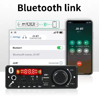 Picture of 6W Amplifier DC 5V MP3 WMA
Decoder Board Bluetooth 5.0 Audio Module USB TF Radio Wireless FM Receiver 2*3W MP3 Player For Car Multicolor