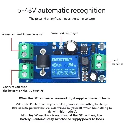 Picture of YX850 Power Failure Automatic Switching Standby Battery Lithium Battery Module 5V-48V Converter
Automatic Transfer Switch Multicolor