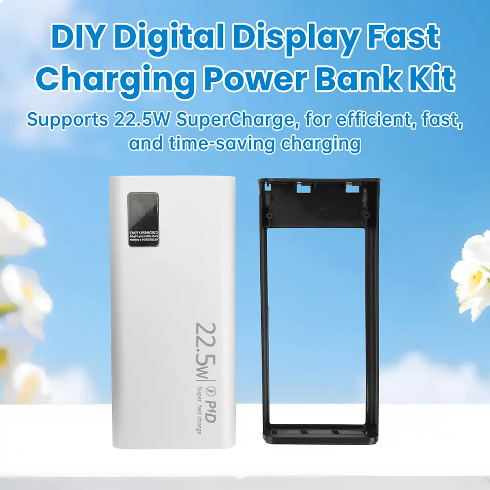 Picture of Ultra-big Capacity DIY Power Bank Shell 5V 9V 12V 5A USB PD 22.5W Type-C Super-Charge VOOC Battery Cells Multicolor