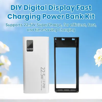 Picture of Ultra-big Capacity DIY Power Bank Shell 5V 9V 12V 5A USB PD 22.5W Type-C Super-Charge VOOC Battery Cells Multicolor