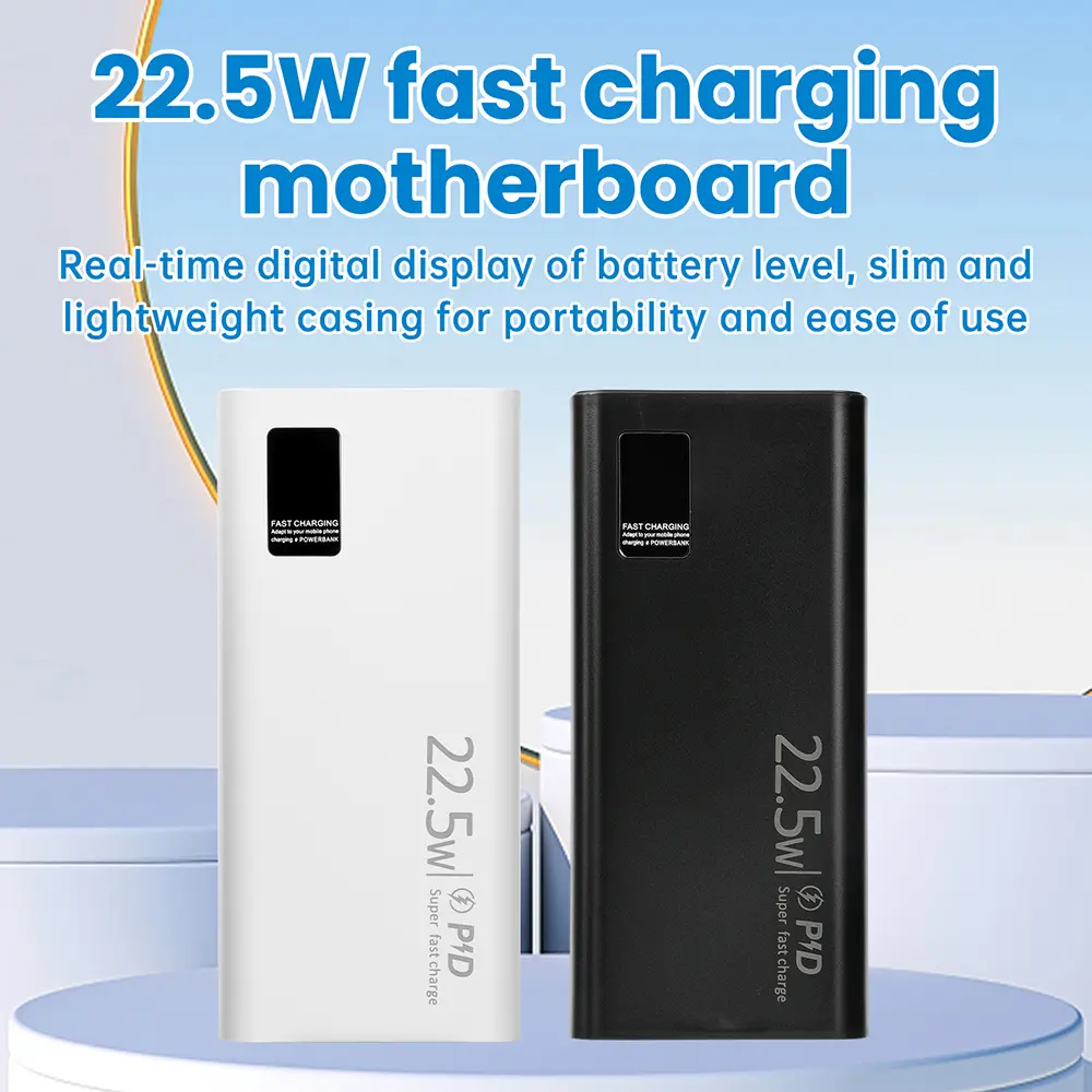Picture of Ultra-big Capacity DIY Power Bank Shell 5V 9V 12V 5A USB PD 22.5W Type-C Super-Charge VOOC Battery Cells Multicolor