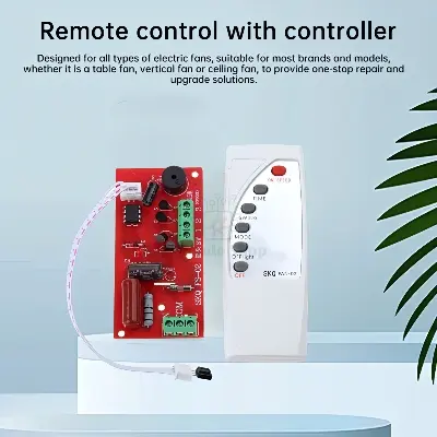 Picture of Universal Fan Remote Control Modified Board with Remote Control Mini Fan Circuit Board Control Motherboard Electric Table Fan Control Remote Switch Multicolor