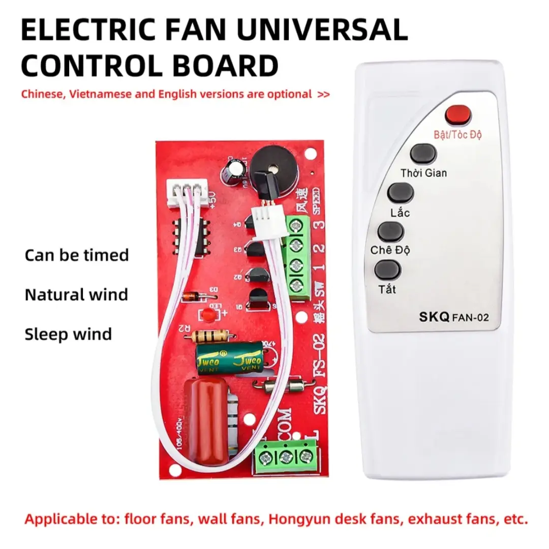 Picture of Universal Fan Remote Control Modified Board with Remote Control Mini Fan Circuit Board Control Motherboard Electric Table Fan Control Remote Switch Multicolor