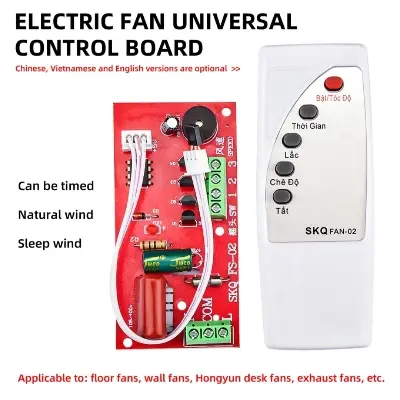Picture of Universal Fan Remote Control Modified Board with Remote Control Mini Fan Circuit Board Control Motherboard Electric Table Fan Control Remote Switch Multicolor
