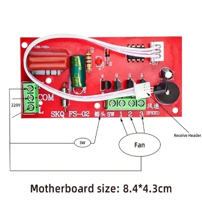 Picture of Universal Fan Remote Control Modified Board with Remote Control Mini Fan Circuit Board Control Motherboard Electric Table Fan Control Remote Switch Multicolor