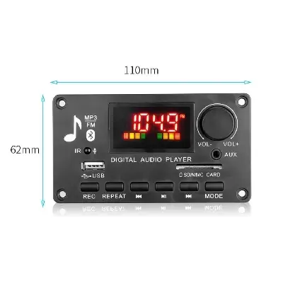 Picture of KH-G022 Digital Car Audio Player Bluetooth 5.0 FM Radio MP3 Decoder Receiver Amplifier USB SD Card Reader Bluetooth 5.0 Radio Module Remote Control Mp3 AUX WMA Player Multicolor