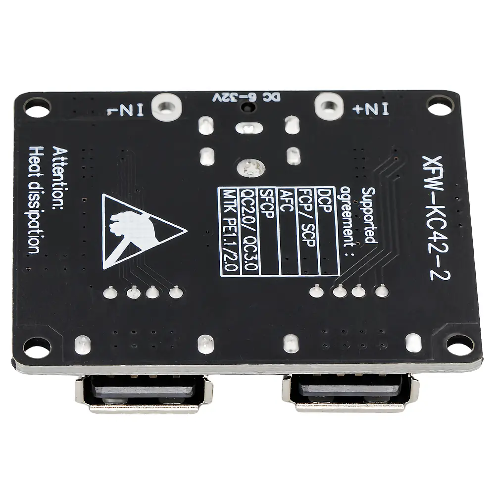 Picture of USB QC3.0 QC2.0 DC-DC Buck Converter Charging Step Down Module 6-32V 9V 12V 24V to Fast Quick Charger Circuit Board 5V 2-Channel 2 USB Output