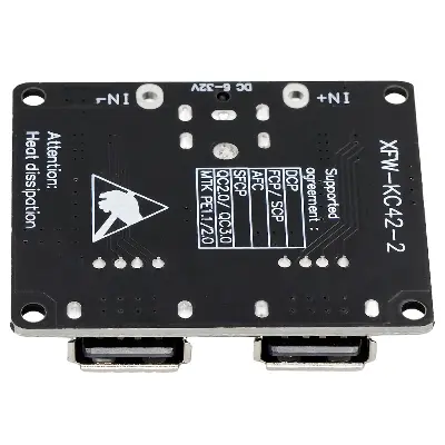 Picture of USB QC3.0 QC2.0 DC-DC Buck Converter Charging Step Down Module 6-32V 9V 12V 24V to Fast Quick Charger Circuit Board 5V 2-Channel 2 USB Output